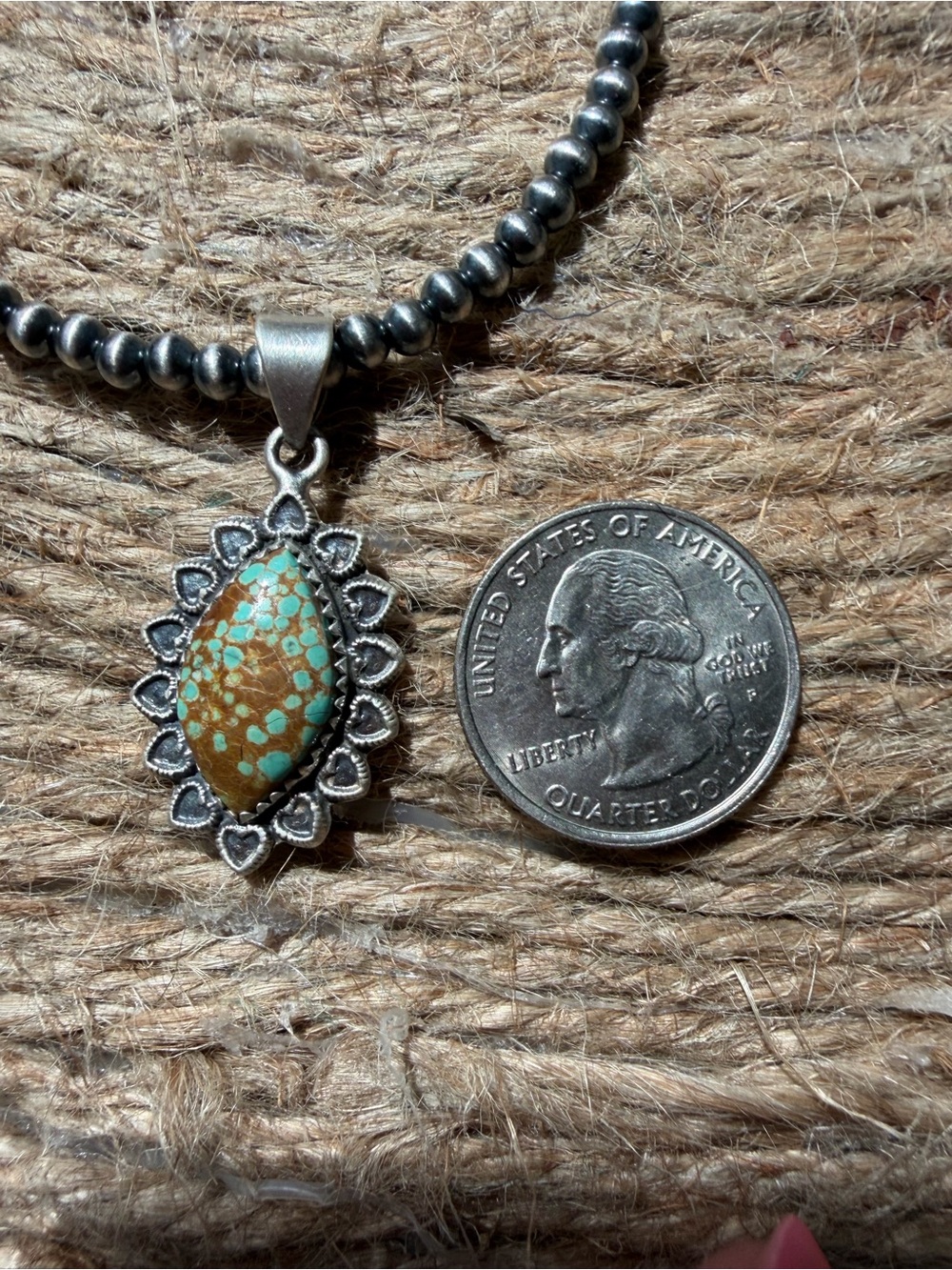 Number Eight Turquoise Sterling Silver 925 Pendant